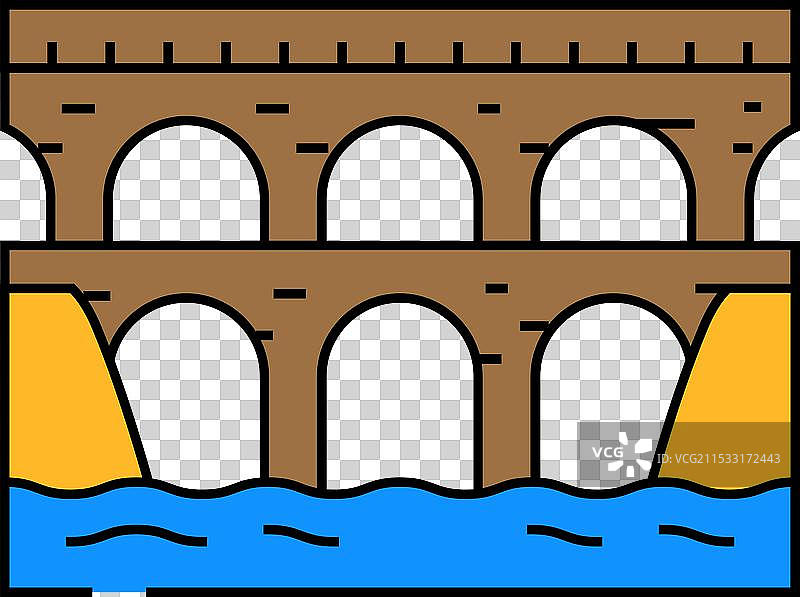 水渠桥图标颜色图片素材