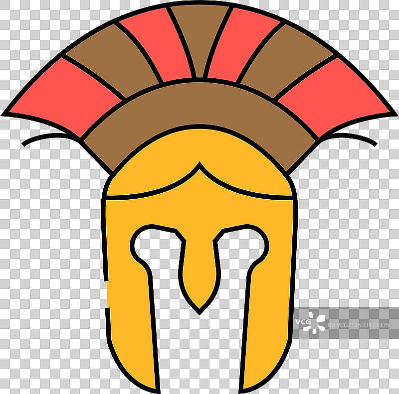古代士兵头盔图标 彩色图片素材