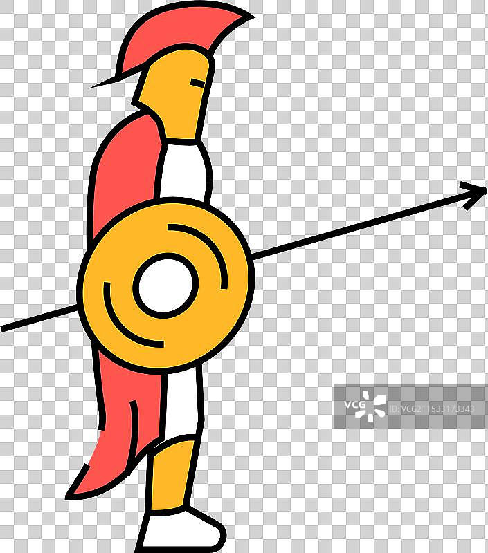 战士战斗斯巴达罗马图标色彩图片素材