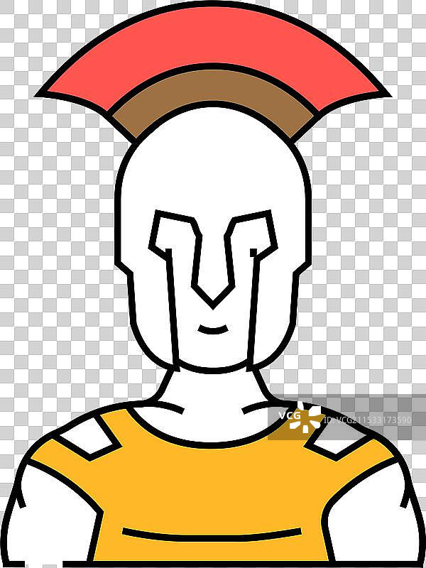 角斗士士兵 罗马 希腊 图标 彩色图片素材