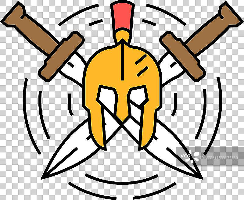 斯巴达罗马希腊图标徽章颜色图片素材