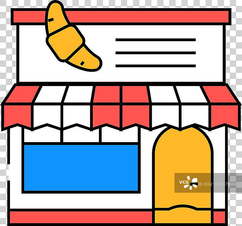 面包店咖啡馆街道图标颜色图片素材