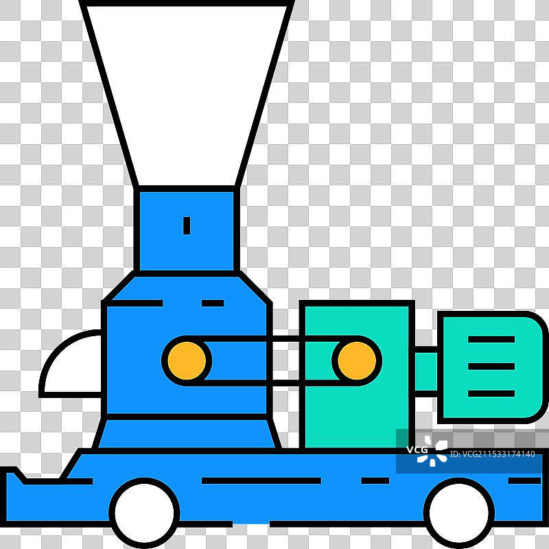 木颗粒压制机木颗粒图标彩色图片素材