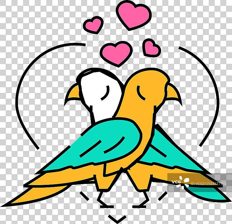 爱情鸟图标颜色图片素材