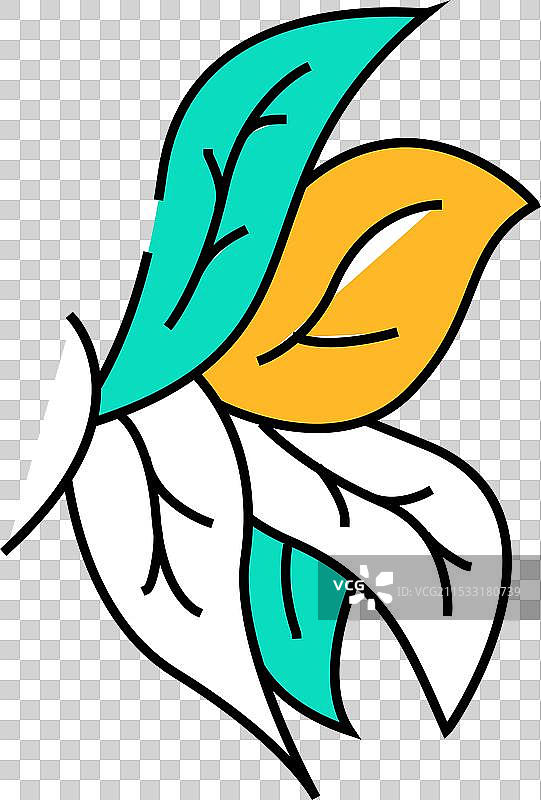 叶子翅膀图标颜色图片素材