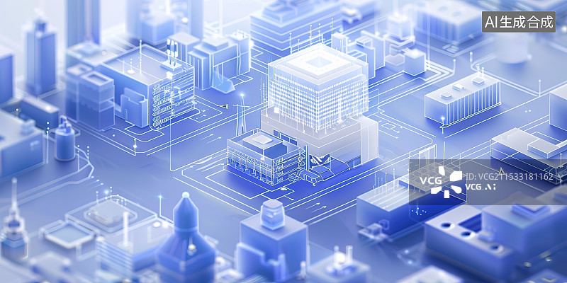 【AI数字艺术】网络服务器数字结构 数字技术数字架构 集成电路板芯片 毛玻璃磨砂半透明质感创意3D立体抽象模型图片素材