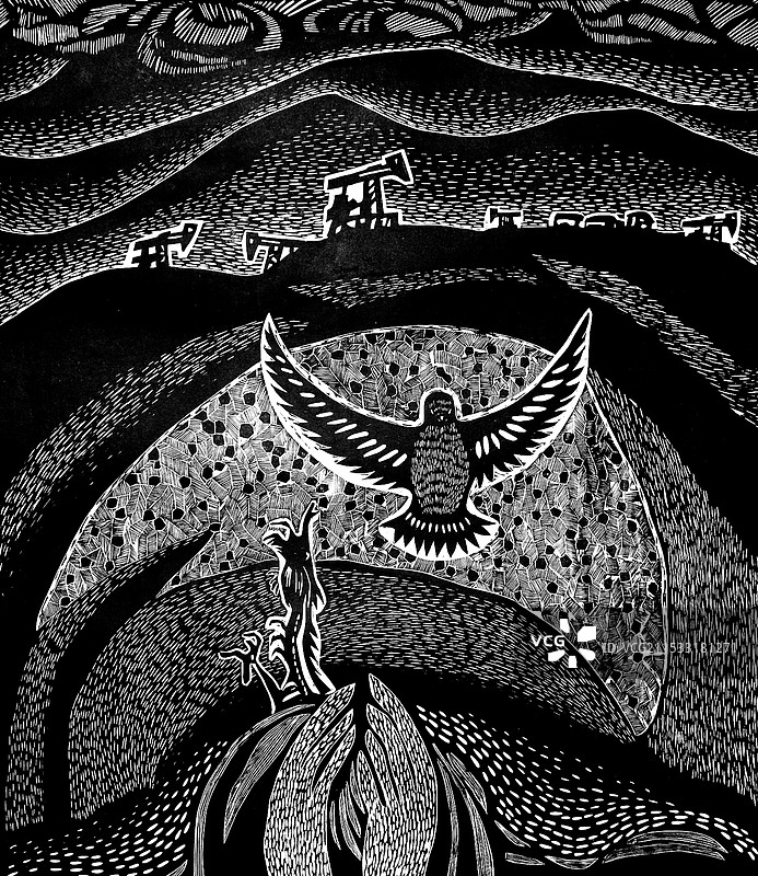 《石油神韵之一》木版图片素材