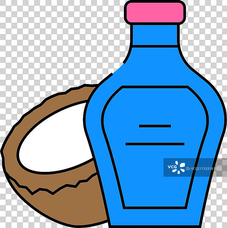 椰子糖浆热带图标颜色图片素材