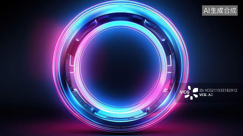 【AI数字艺术】未来科技感蓝紫色渐变炫彩炫酷光线抽象背景图片素材