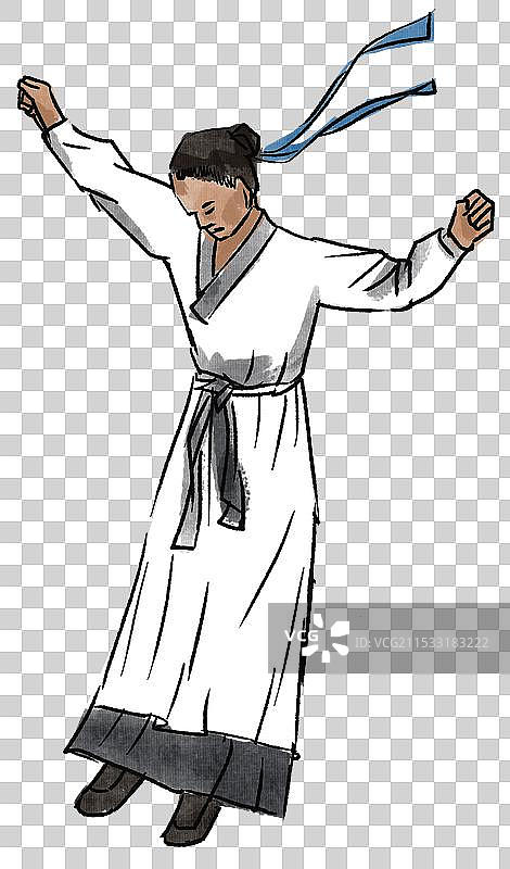 中国风新中式古风古典传统文化古装古人古代古时候历史文化武侠武功江湖少侠侧身资讯卡通人物插画图片素材