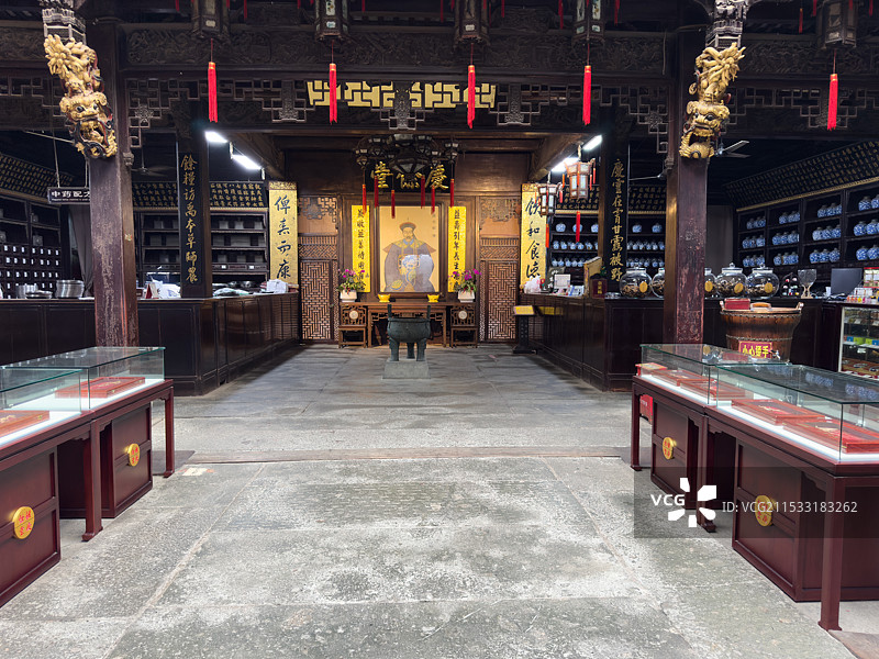 胡庆余堂中药 胡雪岩 杭州胡庆余堂中药博物馆图片素材