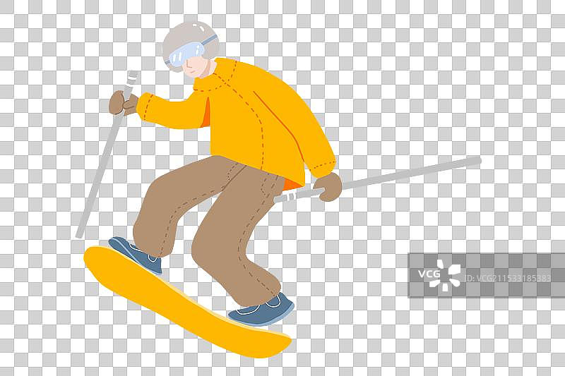 滑雪少年免抠图分图层图片素材