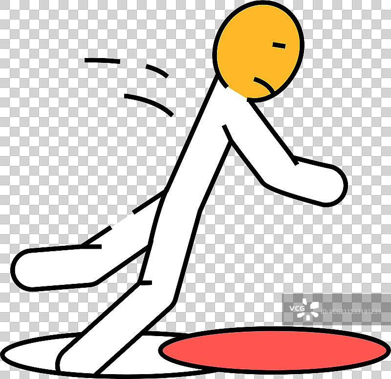 掉入下水道事故图标 彩色图片素材