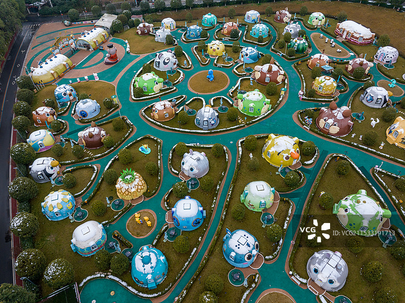 四川省绵阳市安州区罗浮山景区航拍雪景图片图片素材