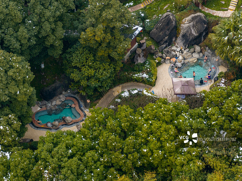 四川省绵阳市安州区罗浮山景区航拍雪景图片图片素材