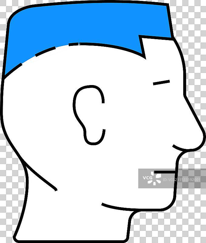 平顶发型男性图标 彩色图片素材