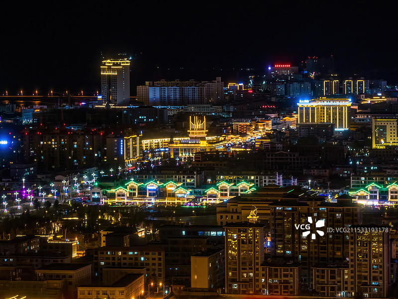 西藏林芝地区八一镇现代化都市航拍图片素材