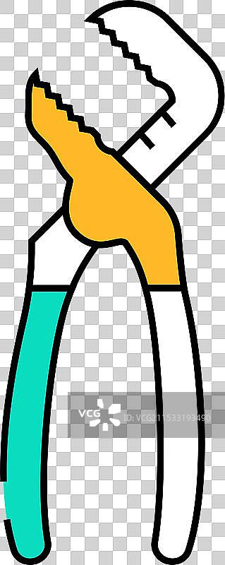 彩色舌槽钳图标图片素材