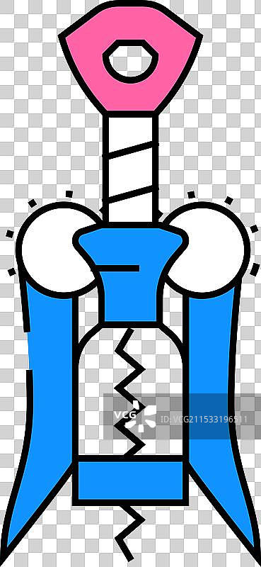 彩色开瓶器手持葡萄酒图标图片素材