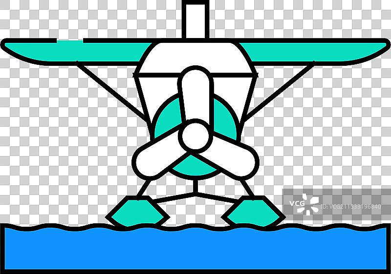 女性穿着外套的水上飞机图片素材