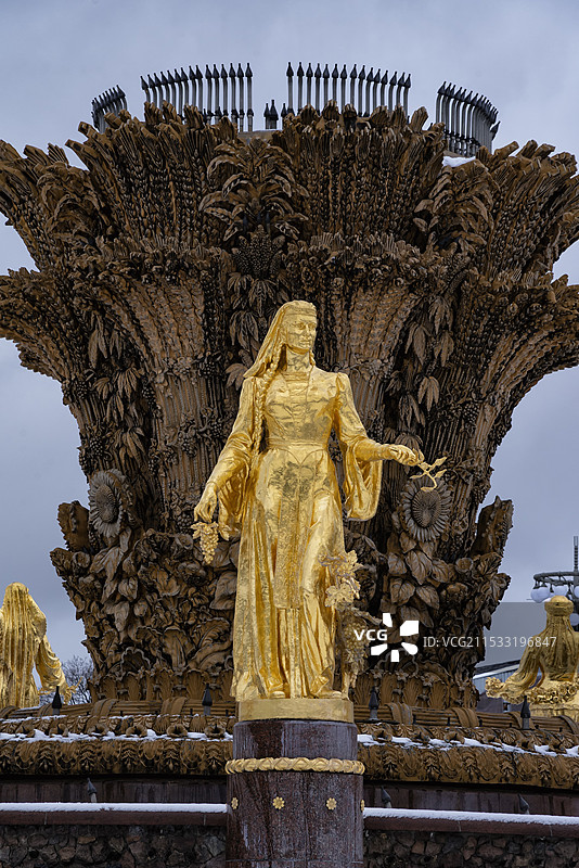 友谊与梦想 - 莫斯科全俄展览中心人民友谊喷泉图片素材