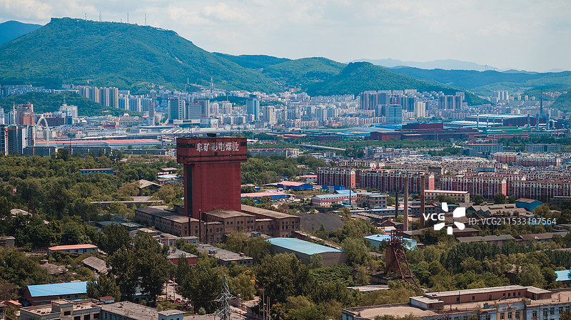 辽宁本溪彩屯煤矿工业遗址人文风景图片素材