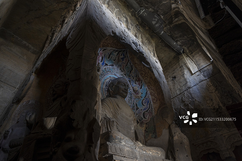 河北邯郸响堂山石窟佛造像图片素材