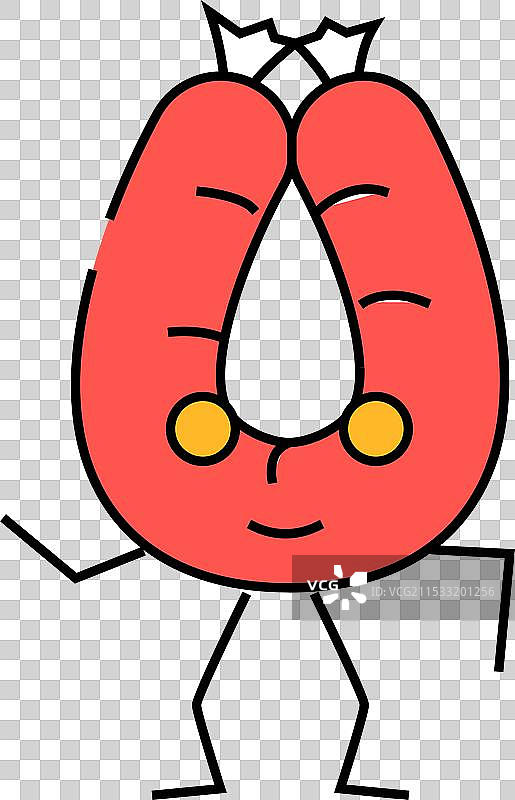 香肠肉类角色图标颜色图片素材