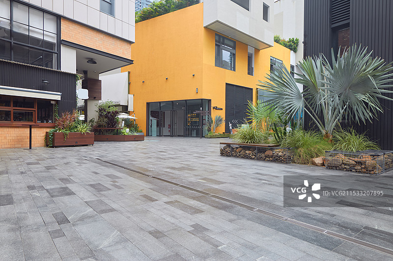 深圳深业上城商业街道建筑与空白地面图片素材