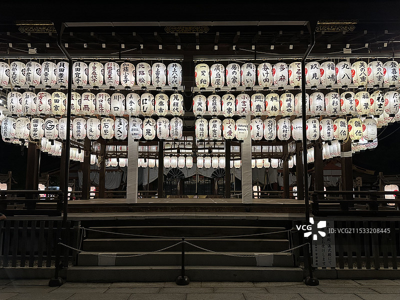 日本京都祇园神社八坂神社夜景图片素材