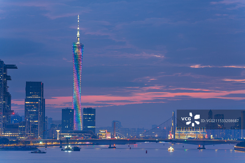 蓝调广州塔图片素材