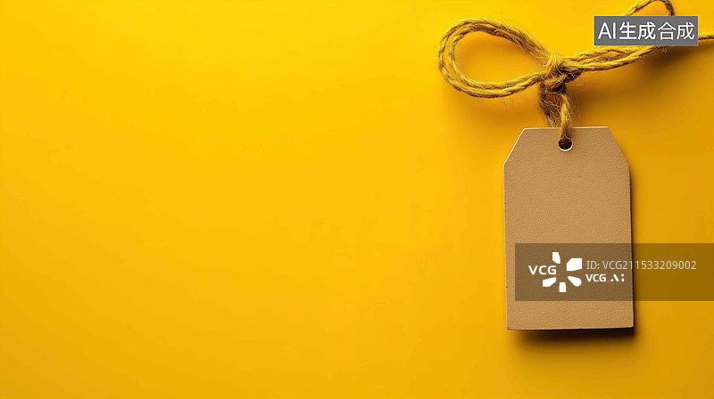 【AI数字艺术】系着麻绳的空标签图片素材
