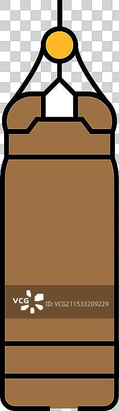 拳击沙袋健身运动图标彩色图片素材