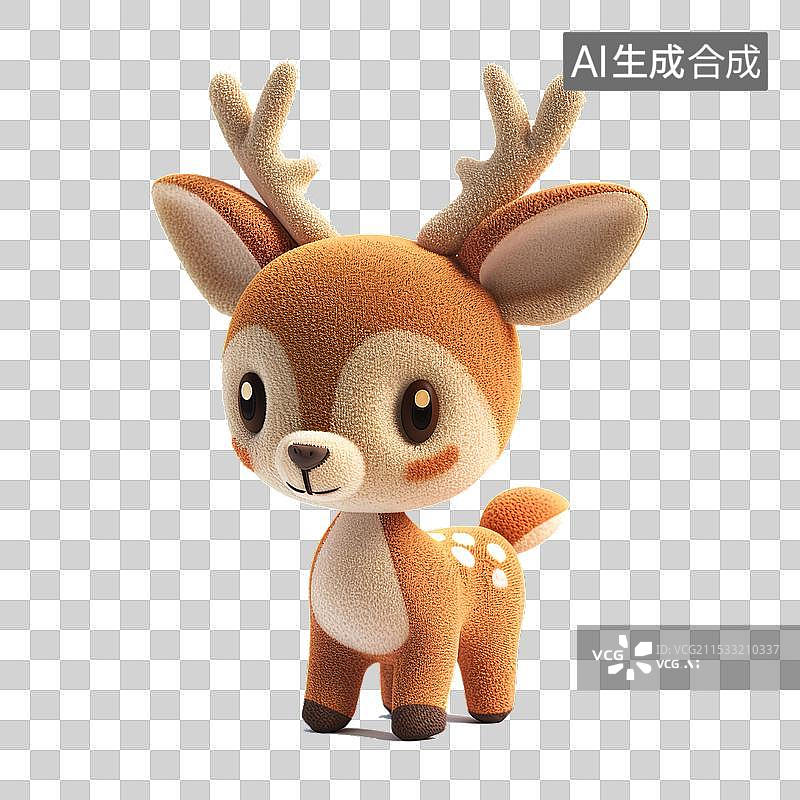 【AI数字艺术】冬日森林里圣诞鹿卡通图片素材