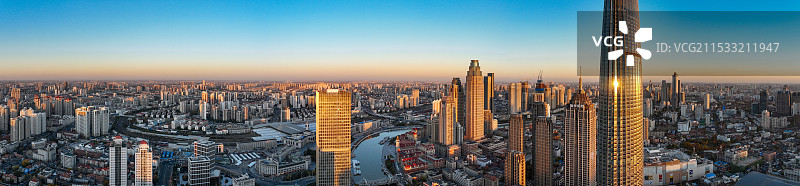 天津市 和平区 津湾广场 茂业大厦 海河 和平路 中心广场 航拍图片素材