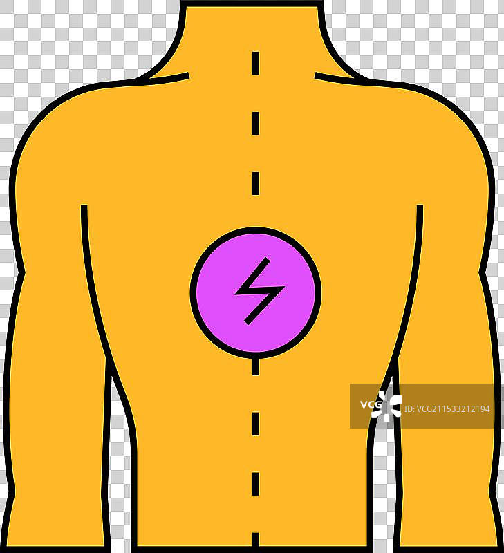 脊椎疼痛身体酸痛图标颜色图片素材