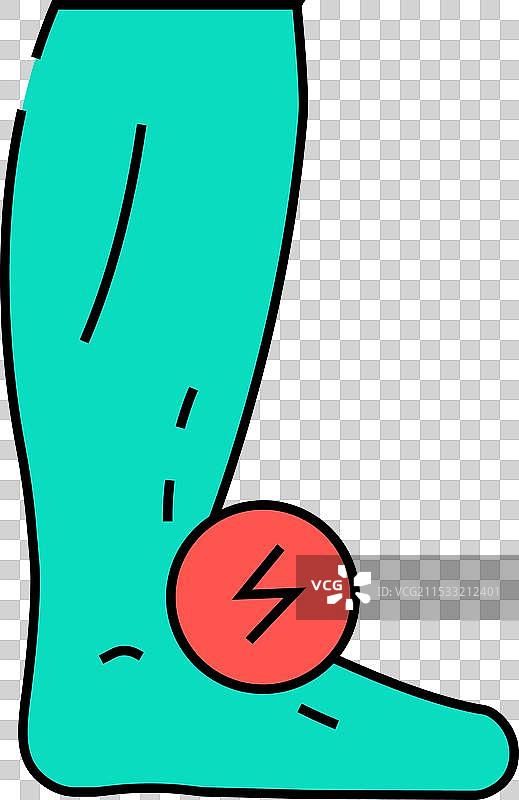 脚踝疼痛身体酸痛图标颜色图片素材