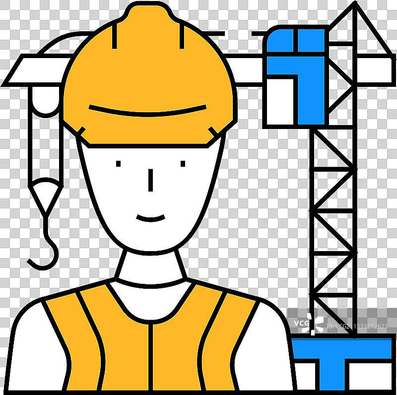 土木工程师工人图标 彩色图片素材