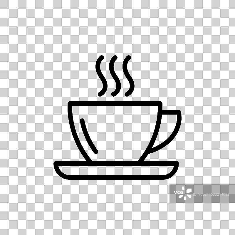 咖啡杯图标集，咖啡休息与咖啡因图片素材