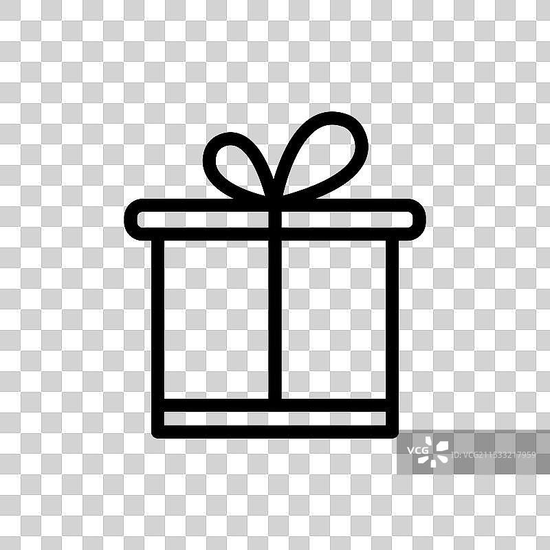 婚礼礼品盒图标套装，带丝带包装图片素材