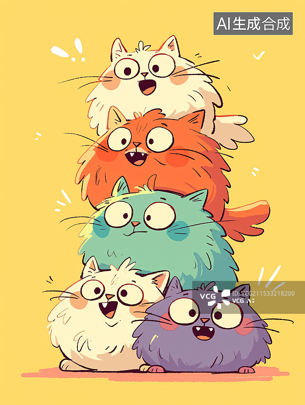 【AI数字艺术】可爱动物壁纸插图艺术装饰海报时尚图形背景图片素材