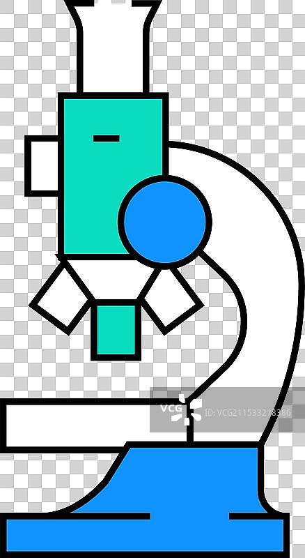 显微镜实验室工具图标彩色图片素材