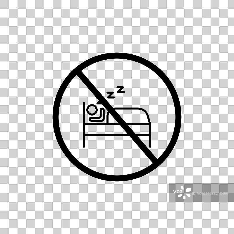 睡觉聚会禁止标志图标集 休息警告与图片素材