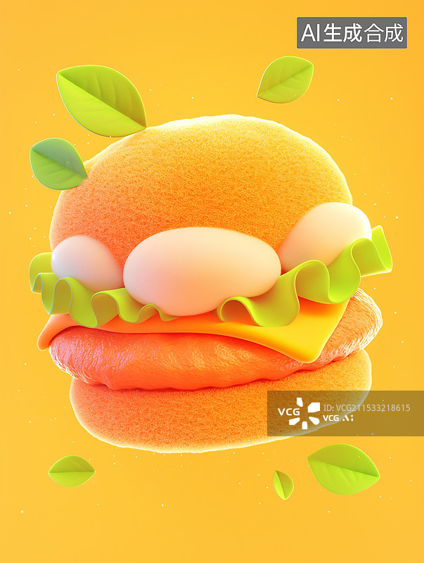 【AI数字艺术】3D汉堡包健康美食卡路里健身饮食概念插图图片素材