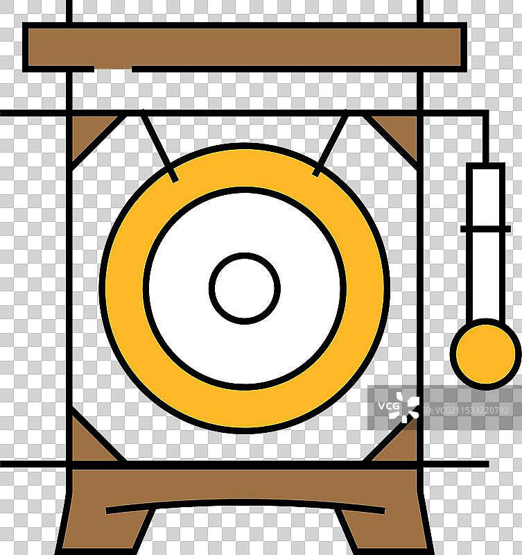 中国锣图标颜色图片素材