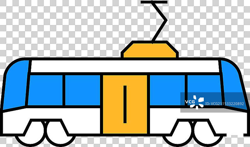 有色电车运输图标图片素材