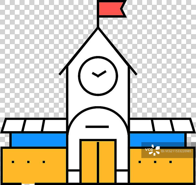 铁路站图标颜色图片素材