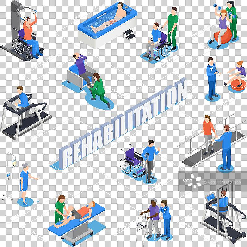 物理治疗等长收缩流程图图片素材