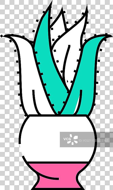 芦荟家居植物图标颜色图片素材