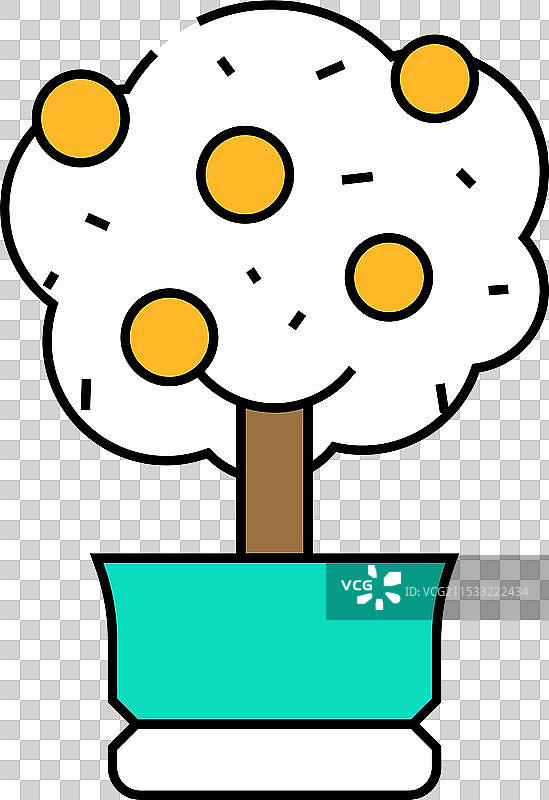 柑橘树图标颜色图片素材